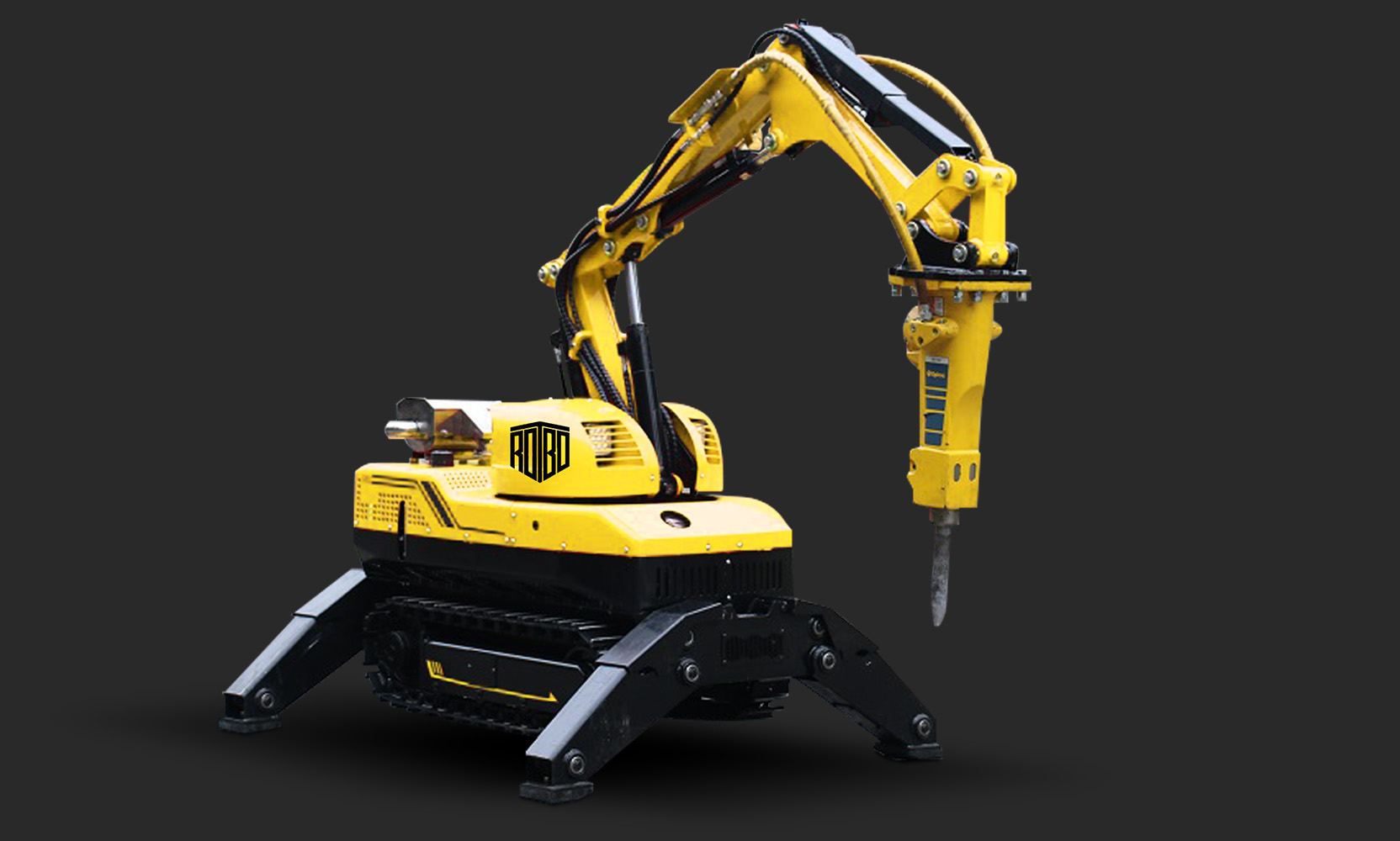 Diesel driven demolition robot